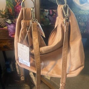 Boho leather purse